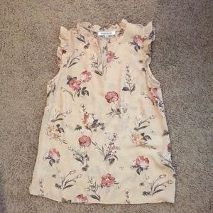Sleeveless floral blouse